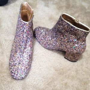 GLITTER AND GOLD ANKLE BOOTS